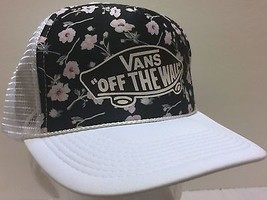 Vans Off the Wall Pink Flowers Mesh Trucker Hat Snapback Otto Collection... - $44.54