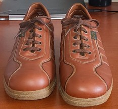 Trackers 12D shoes men&#39;s Brown Leather walking support shoes need insole... - $21.84