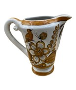 Vintage JAH Tonala Mexico Pottery 8” Pitcher Bird Flowers Butterflies Fo... - £21.88 GBP