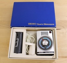 Vintage Seiko Quartz METRONOME SQM-357 with Box, Bag &amp; Earpiece *NICE - $19.79
