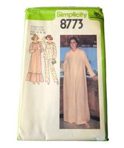 Vtg Simplicity Sewing Pattern 8773 Miss Size 14 &amp; 16 Pajama Night Gown Robe - $6.99