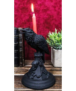 Gothic Poe Raven Crow Black Rose Skull Tombstone Tea Light Votive Candle... - $29.99