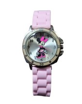 Disney Minnie Mouse Watch 8in Light Pink Silicone Band New Battery Works - £11.73 GBP