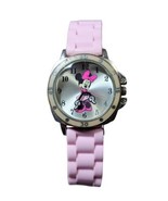 Disney Minnie Mouse Watch 8in Light Pink Silicone Band New Battery Works - £11.78 GBP