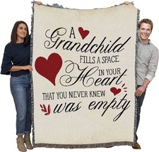 A Grandchild Fills a Space in Your Heart Blanket - Gift Tapestry Throw, 72x54 - £61.11 GBP