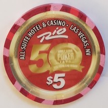 2019 50th Annual World Series Of Poker $5 casino chip Rio Hotel Las Vegas Nevada - $14.95