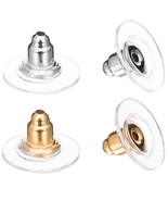 Bullet Clutch Earring Backs Ear Pads Clear 12mm Safety Stoppers Gold Sil... - $16.82