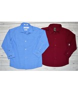 Boys LOT of 2 Sz 4 Button Front Dress Shirts CALVIN KLEIN DOCKERS Blue B... - £10.19 GBP
