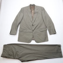 Brooks Brothers Mens 44L 2 Piece Wedding Suit Grayish Green Cotton Blend 38x31 - $178.15