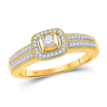 10kt Yellow Gold Round Diamond Solitaire Bridal Wedding Engagement Ring 1/4 Ctw - £395.44 GBP