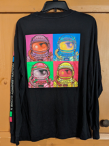 Hyper Space NASA Astronaut T-Shirt Black Long Sleeve Crew Neck Mens XL EUC - $14.50