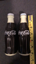 COCA COLA BOTTLES CERAMIC salt and pepper shakers backwards logo on cap rare! - £14.39 GBP