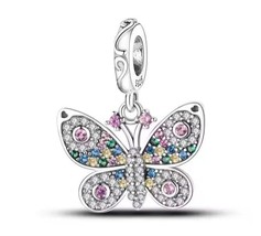 2024 New Charm S925 Butterfly Multicolor Zircon Fit Bracelet and Necklace - £8.62 GBP
