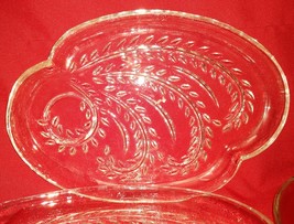 Glass Luncheon Plates set of 3 Vintage Federal Glass Wheat Design 1950s Clear - £26.27 GBP