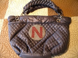 Univeristy of Nebraska Big Red  &quot;N&quot; -Women&#39;s Hobo Huskers Handbag Purse Gray - £7.79 GBP