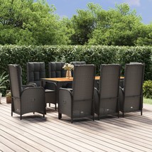  Garden Dining Set Black PE Rattan Set for 8 people - $32,960.59 MXN