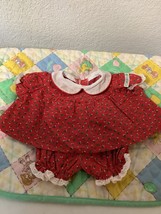 Vintage Cabbage Patch Kids Girl Red Floral Dress &amp; Bloomers OK Factory - $1,404.11 MXN