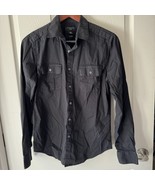 Attention Men Slim Fit  Black Small Long Sleeve Button Down Dress Shirt - $10.88