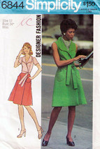 Vintage 1975 Misses&#39; FRONT-WRAP Dress Simplicity Pattern 6844-s Size 12 - Uncut - £9.37 GBP