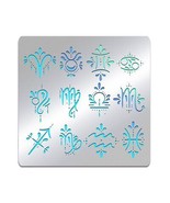 BENECREAT Zodiac Signs Themed Metal Stencil, Stainless Steel Drawing Ste... - £15.69 GBP