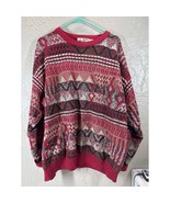 London Fog 90&#39;s Cooking Cosby Style Knit Sweater Red Black Men’s Size Large - $1,025.32 MXN