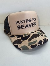 Vintage Hunting For Beaver Hat Trucker Hat snapback Camo Hunting Cap unworn - £14.16 GBP