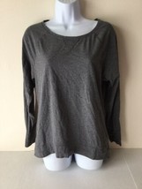 Danskin Now Womens Shirt Medium (8-10) Gray Long Sleeve  - $10.88