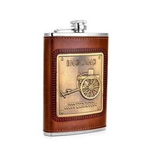 Stainless Steel &amp; Leather Hip Flasks Whiskey Alcohol Drinks Holder Pocket 230ml - £22.20 GBP