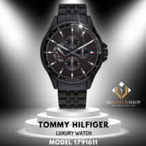 Tommy Hilfiger cronografo da uomo in acciaio inossidabile quadrante nero 44... - £93.97 GBP