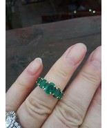 18k  Emerald Gold Ring For Women ,Anniversary Gift,Love Ring - £1,757.60 GBP