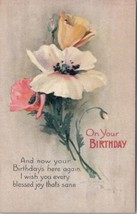 Artist Lyman Powell Birthday Greetings Pretty Flowers  Postcard W15 - £4.65 GBP