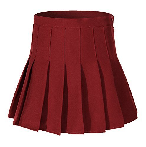 Beautifulfashionlife Women's Short Tennis Sports Mini Skirts (3XL, Wine red) - $24.74
