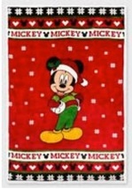 DISNEY SANTA MICKEY MOUSE Christmas  SOFT Plush Blanket Throw 60&quot;X90&quot; &amp; ... - £78.68 GBP