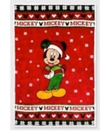 DISNEY SANTA MICKEY MOUSE Christmas  SOFT Plush Blanket Throw 60&quot;X90&quot; &amp; ... - £79.23 GBP