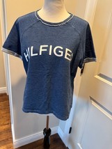 Tommy Hilfiger Sport Blue French terry baseball style top SZ L NWOT - $719.68 MXN