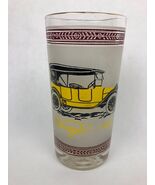 1909 Hudson Car 1914 Dodge Automobile Gold Rim Frosted Drink Cocktail Glass - $159.38 MXN