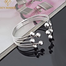 XIYASilver Color  Hot Fashion 8M Bead Bangles &amp; Bracelet For Women Lovers Classi - £9.61 GBP