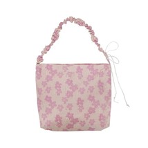 Pleated handbag women s single shoulder bag pink flower packet cute casual totes girl s thumb200