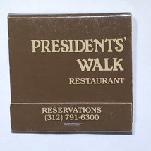 Presidents Walk Restaurant Chicago Illinois Dining Match Book Matchbook - £1.97 GBP