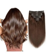 8Piece Set of Real Brown Hair ClipIn Extensions - $121.99