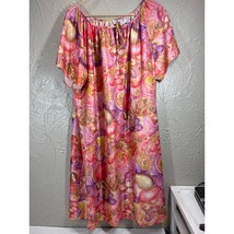 Vintage Haband Womens Mumu House Dress Floral Watercolor MuuMuu Size XXL - $557.80 MXN