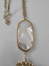 Kendra Scott Rayne Ivory Pearl Shell Tassel Pendant Necklace Gold Tone   - £31.38 GBP