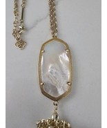 Kendra Scott Rayne Ivory Pearl Shell Tassel Pendant Necklace Gold Tone   - £31.49 GBP