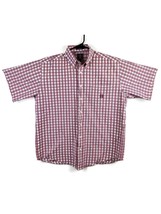 Cinch Western Wear SS Red Plaid Button Down Shirt Size Medium Cowboy Rodeo Ranch - £19.74 GBP