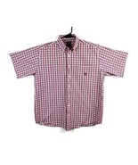 Cinch Western Wear SS Red Plaid Button Down Shirt Size Medium Cowboy Rod... - £19.51 GBP
