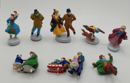 VINTAGE Mr Christmas Holiday Skaters Victorian 9 Ice skaters Ex Condition - £22.54 GBP