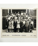 Washington School Attleboro Massachusetts MA 1955 Grade 4 &amp; 5 Class Photo - $12.95