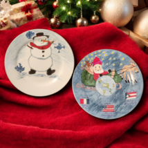 Christmas Village Kids Collection Set Of 2 Plates New - $6.47