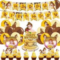 Princess Belle Party Decorations,Birthday Party Supplies For Beauty And The Beas - £31.26 GBP