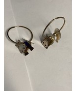Sterling Silver 3 Part Hippopotamus Hippo Dangling Hoop Earrings. OMG! C... - $31.13 CAD